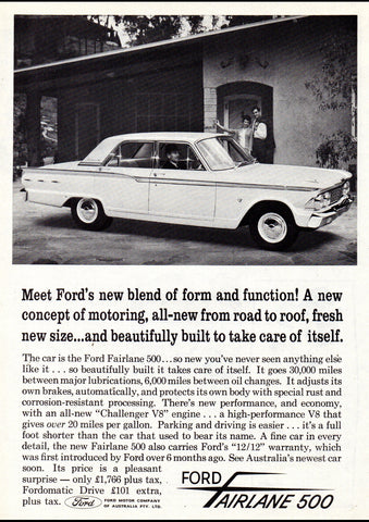 1962 FB FORD FAIRLANE 500 AUSSIE AD ART PRINT POSTER
