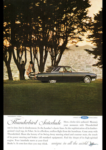 1962 FORD THUNDERBIRD LANDAU 2 DOOR USA AD ART PRINT POSTER