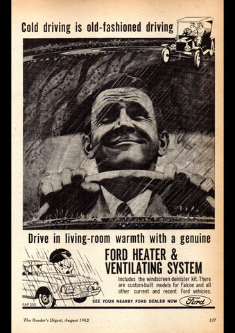 1962 XK FORD FALCON HEATER & VENTILATING SYSTEM AUSSIE AD ART PRINT POSTER
