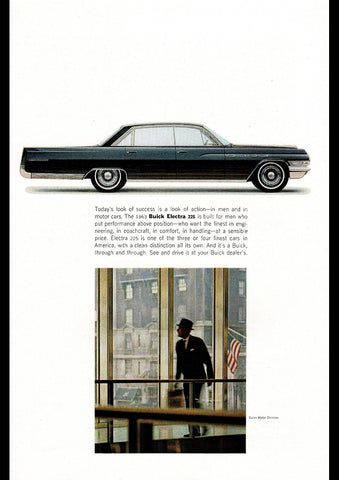 1963 BUICK ELECTRA 225 SPORT SEDAN USA AD ART PRINT POSTER