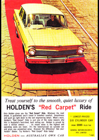 1963 EJ HOLDEN SPECIAL SEDAN AUSSIE AD ART PRINT POSTER