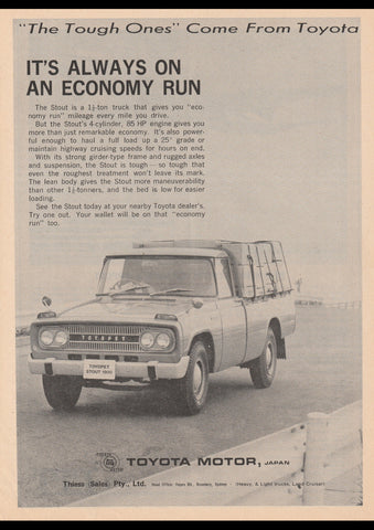 1963 TOYOPET TOYOTA STOUT AUSSIE AD ART PRINT POSTER