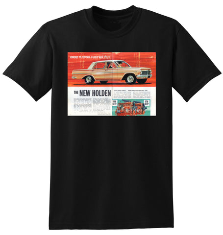 1964 EH HOLDEN SPECIAL SEDAN 149cu IN & 179cu IN AUSSIE AD TSHIRT