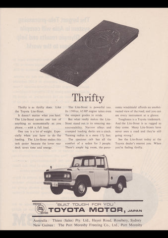 1964 TOYOTA LITE STOUT UTE AUSSIE AD ART PRINT POSTER