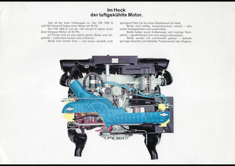 1964 VW VOLKSWAGEN 1500 GERMAN AD ART PRINT POSTER