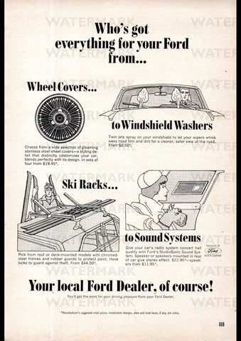1965 FORD ACCESSORIES USA AD ART PRINT POSTER