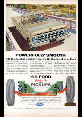 1965 FORD F SERIES PICKUP TRUCK USA AD ART PRINT POSTER