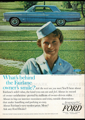 1965 FORD FAIRLANE 2 DOOR HARDTOP USA AD ART PRINT POSTER