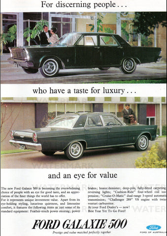 1965 FORD GALAXIE 500 AUSSIE AD ART PRINT POSTER