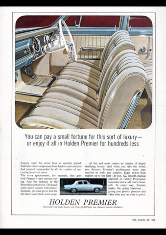 1965 HD HOLDEN PREMIER AUSSIE AD ART PRINT POSTER