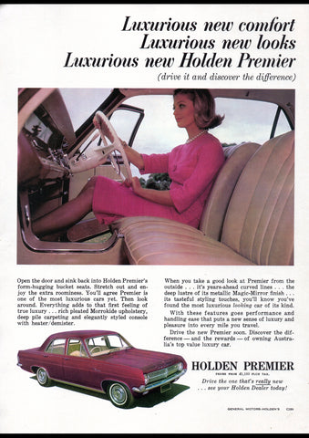 1965 HD HOLDEN PREMIER SEDAN AUSSIE AD ART PRINT POSTER