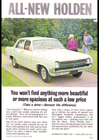 1965 HD HOLDEN SEDAN AUSSIE AD ART PRINT POSTER
