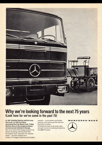 1965 MERCEDES BENZ TRUCK THE NEXT 75 YEARS AUSSIE AD ART PRINT POSTER