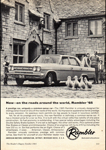 1965 RAMBLER CLASSIC 770 SEDAN AMI AMC AUSSIE AD ART PRINT POSTER