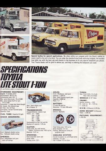 1965 TOYOTA STOUT UTE AUSSIE AD ART PRINT POSTER