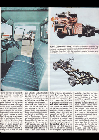1965 TOYOTA STOUT UTE AUSSIE AD ART PRINT POSTER