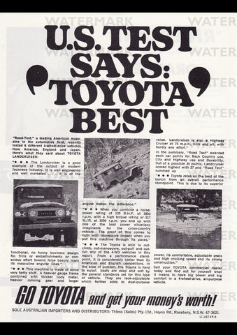 1966 TOYOTA LANDCRUISER AUSSIE REPRO AD ART PRINT POSTER