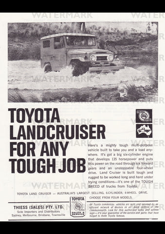 1966 TOYOTA LANDCRUISER AUSSIE REPRO AD ART PRINT POSTER