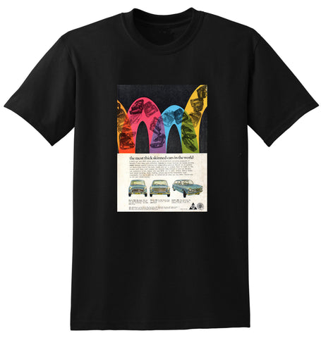 1967 MORRIS MINI DELUXE MORRIS 1100 AUSTIN 1800 BMC AUSSIE AD TSHIRT