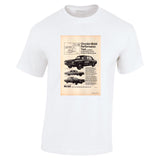 1968 CHRYSLER MOBILE PERFORMANCE TEST VE CHRYSLER VALIANT & HILLMAN HUNTER AUSSIE AD TSHIRT