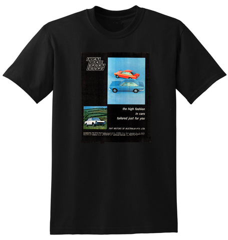 1968 FIAT 124 SPORTS COUPE AUSSIE AD TSHIRT