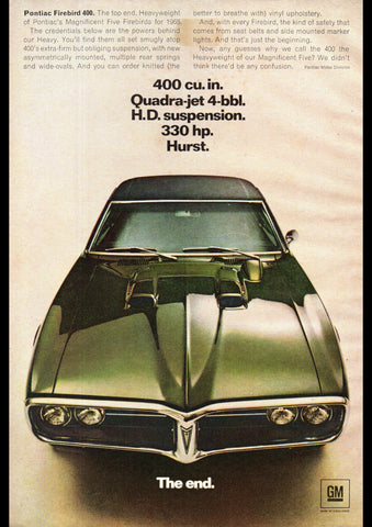 1968 PONTIAC FIREBIRD 400 SPORT COUPE USA AD ART PRINT POSTER