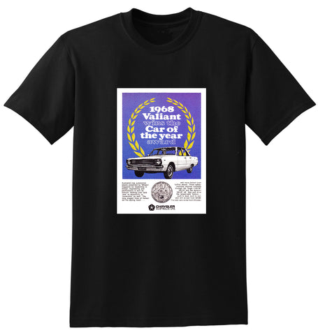 1968 VE CHRYSLER VALIANT CAR OF THE YEAR AWARD AUSSIE AD TSHIRT