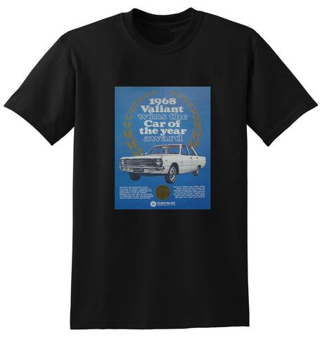 1968 VE CHRYSLER VALIANT CAR OF THE YEAR AWARD AUSSIE AD TSHIRT