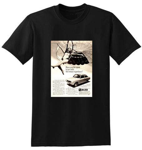 1969 MAZDA R100 COUPE ROTARY AUSSIE AD TSHIRT