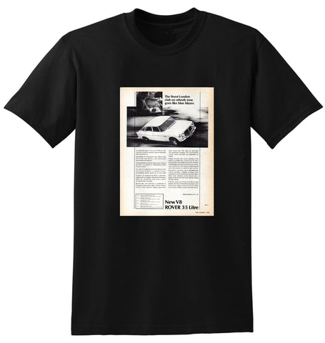 1969 P5 ROVER 3.5 LITRE V8 SALOON AUSSIE AD TSHIRT