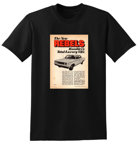 1969 RAMBLER REBEL V8 SEDAN AUSSIE AD TSHIRT