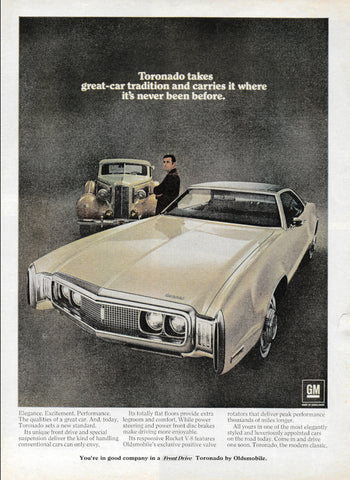 1970 OLDSMOBILE TORONADO AD ART PRINT POSTER