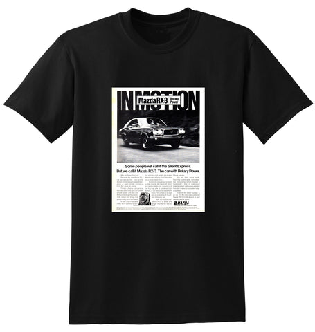 1972 MAZDA RX3 ROTARY COUPE AUSSIE AD TSHIRT