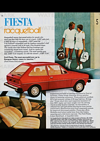 1978 FORD FIESTA GHIA USA AD ART PRINT POSTER