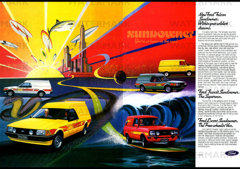 1979 FORD SUNDOWNER PANEL VAN XD FALCON ESCORT TRANSIT AUSSIE REPRO AD ART PRINT POSTER
