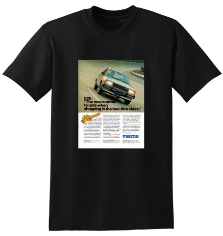 1980 CB MAZDA 626 2 LITRE SEDAN AUSSIE AD TSHIRT