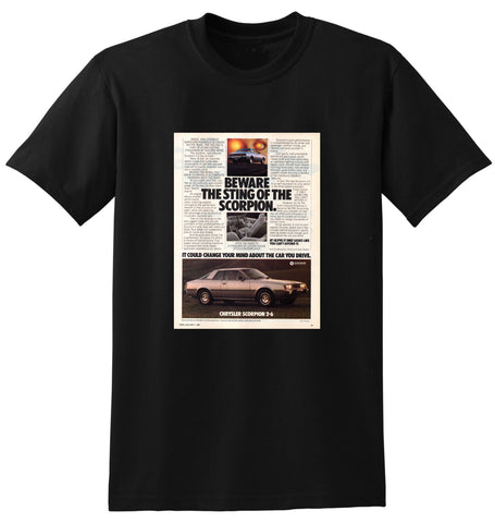 1980 GH CHRYSLER MITSUBISHI SCORPION 2.6 2 DOOR AUSSIE AD TSHIRT