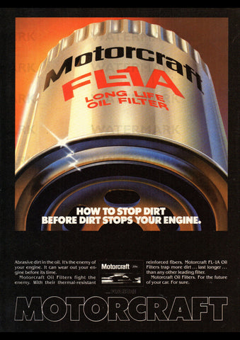 1981 MOTORCRAFT LONG LIFE OIL FILTERS FORD USA AD ART PRINT POSTER