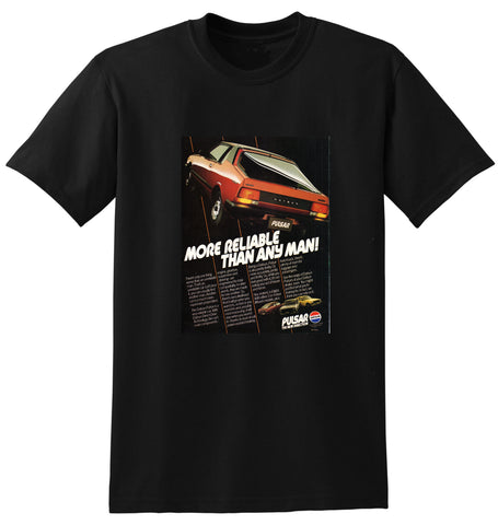 1982 DATSUN PULSAR 2 & 4 DOOR LIFTBACK & HACHBACK NISSAN AUSSIE AD TSHIRT