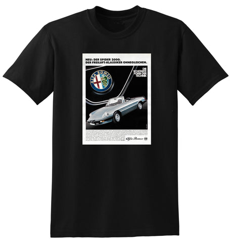 1983 ALFA ROMEO SPIDER 2000 GERMANY AD TSHIRT