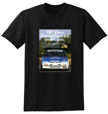 1986 NISSAN SKYLINE DR30 GEORGE FURY GLEN SETON PETER JACKSON NISSAN RACING AUSSIE AD TSHIRT