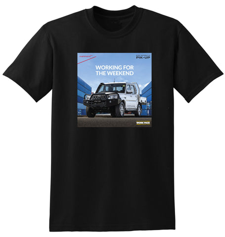 2024 MAHINDRA PIK-UP WORKING FOR THE WEEKEND AUSSIE AD TSHIRT