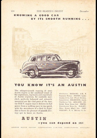 1951 AUSTIN AUSSIE REPRO AD ART PRINT POSTER