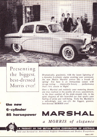 1957-8 MORRIS MARSHAL BMC AUSSIE REPRO AD ART PRINT POSTER