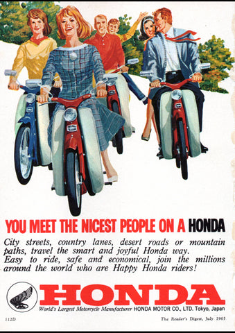 1965 HONDA SCOOTER MOTORCYCLE AUSSIE REPRO AD ART PRINT POSTER