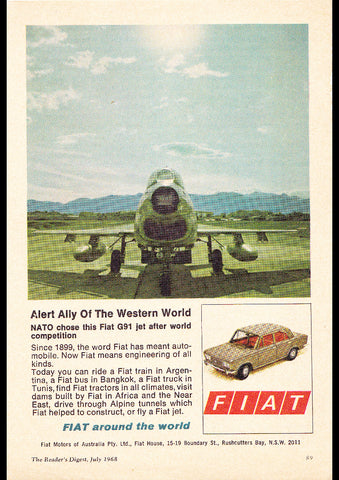 1968 FIAT AUSSIE REPRO AD ART PRINT POSTER
