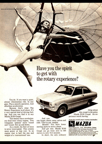 1969 MAZDA R100 COUPE ROTARY AUSSIE REPRO AD ART PRINT POSTER