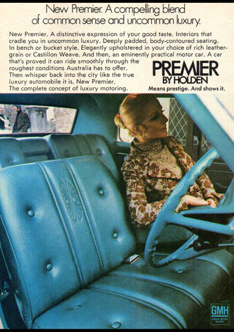1970 HG HOLDEN PREMIER AUSSIE REPRO AD ART PRINT POSTER