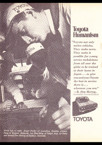 1970 TOYOTA HUMANISM AUSSIE REPRO AD ART PRINT POSTER
