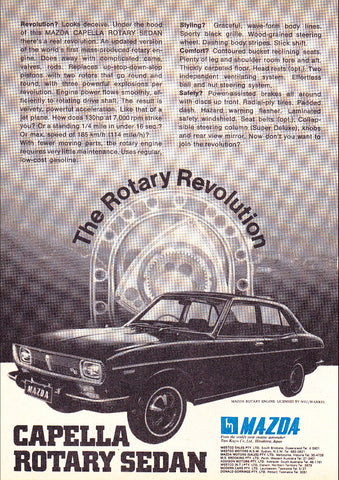 1971 MAZDA CAPELLA ROTARY SEDAN AUSSIE REPRO AD ART PRINT POSTER